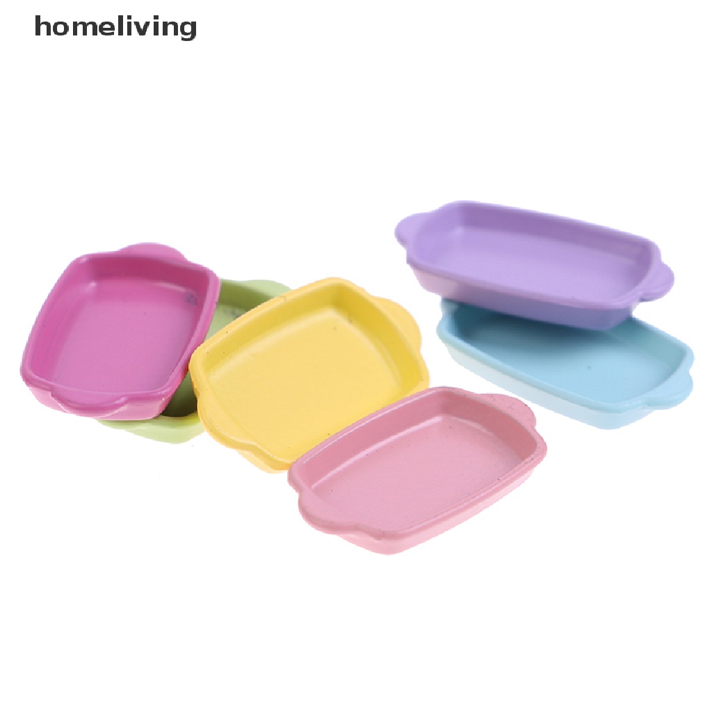 Set 4 Đĩa Kim Loại Mini Tỉ Lệ 1 / 12 Dùng Để Trang Trí Nhà Búp Bê