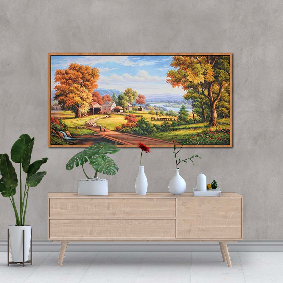 Tranh canvas sơn dầu phong cảnh Châu Âu cổ điển - PC004