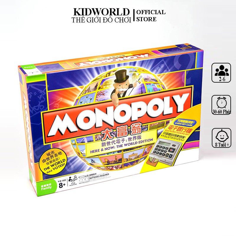 Cờ Tỷ Phú Monopoly The World Edition, Board Game Tài Chính Hay