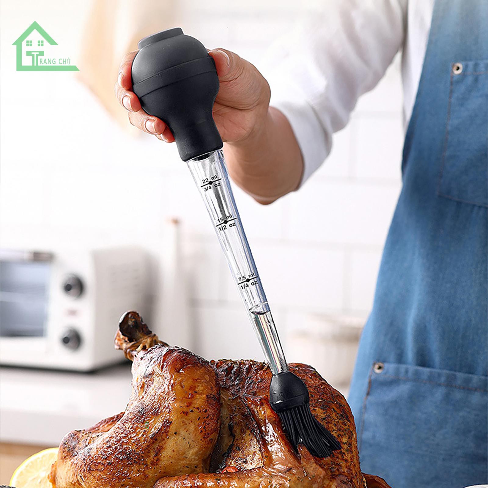 RT Turkey Baster Syringe, Meat Marinade Injector with Needles Cleaning Brush