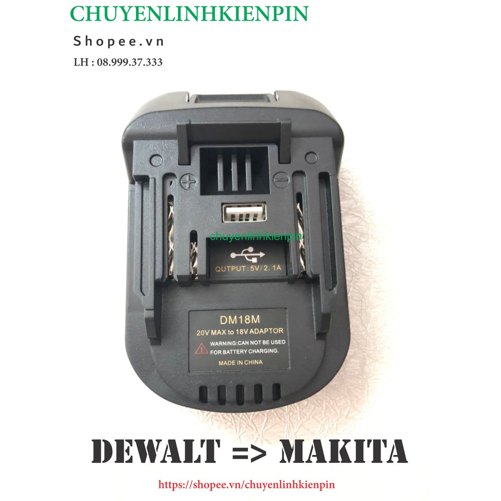 Đế chuyển pin Dewalt 18v thành pin Makita 18v ( BL64_86 )