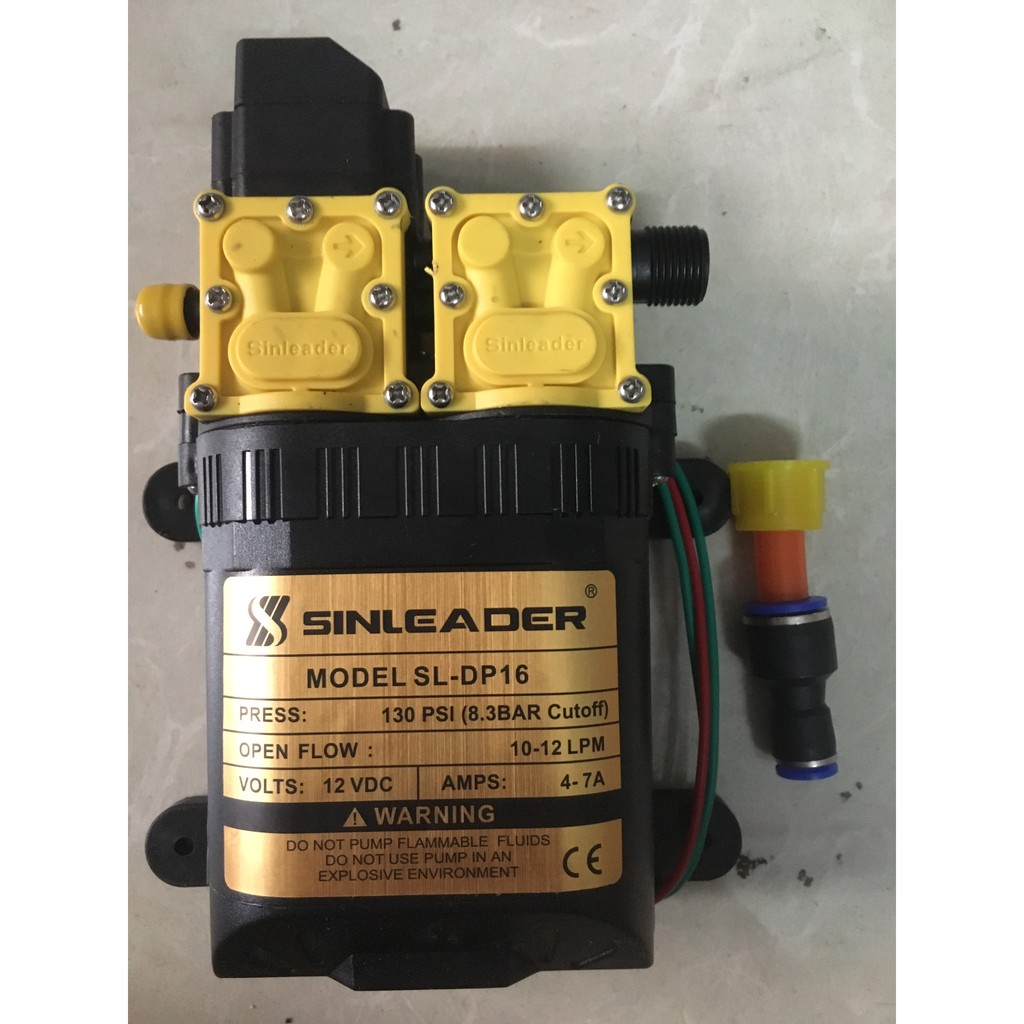 Bơm sealinder đôi áp lực cao 12v - 10-12l/ phut rửa xe ,tưới cây , phun sương