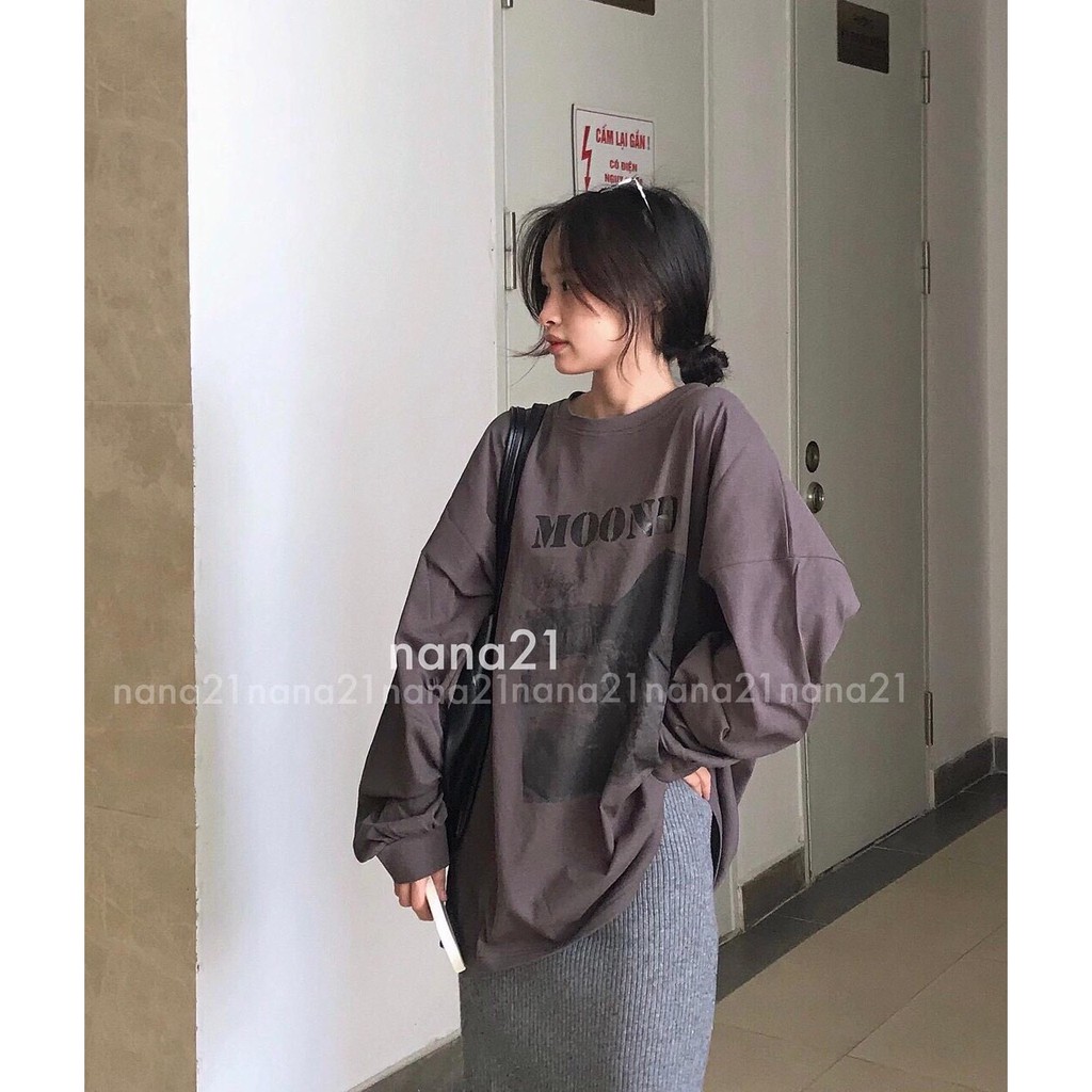 Áo thun dài tay form rộng Moond_Áo unnisex dài tay thu đông basic, cá tính