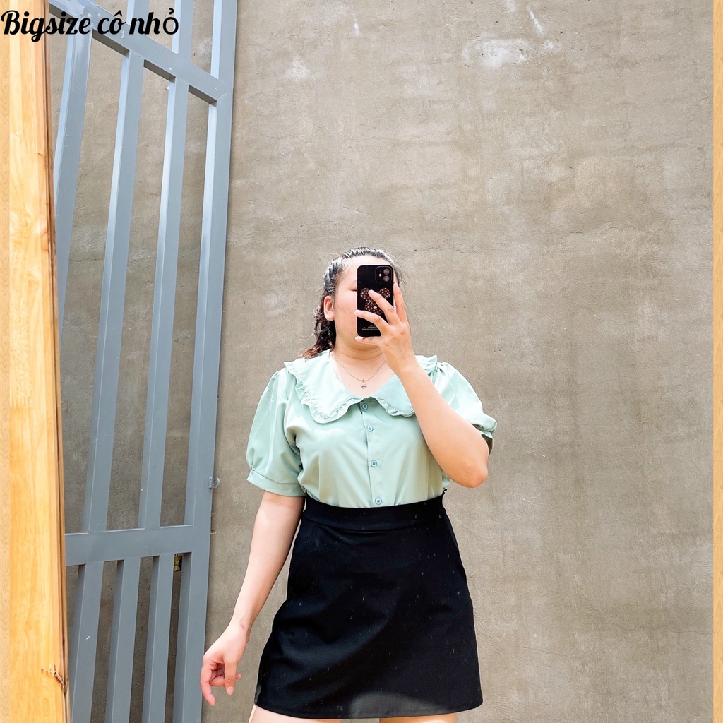 Áo Sơ Mi Nữ Bigsize Cổ Sen,Áo Sơ Mi Kiểu Lên Phom Xinh Chất Vải Loại 1 MÃ CỔ SEN