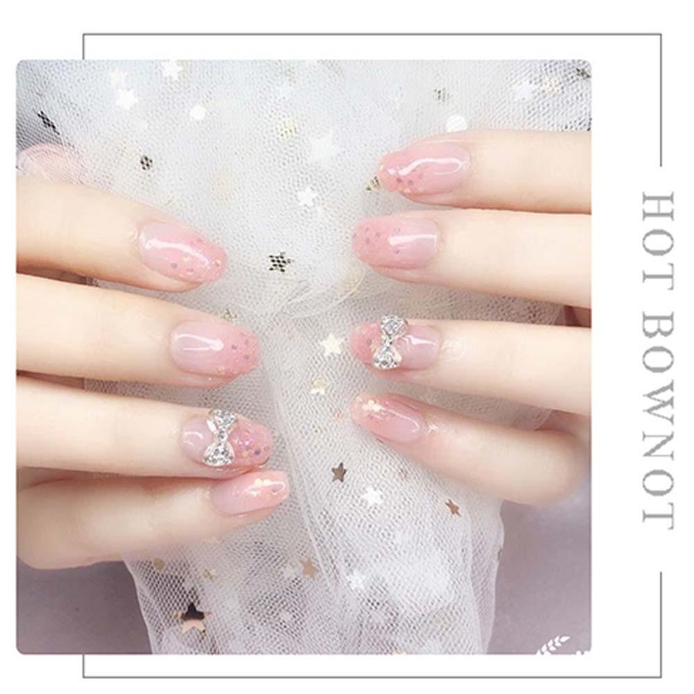 Bộ 5 đá nhân tạo đính trang trí móng tay hình nơ hiệu ứng 3D