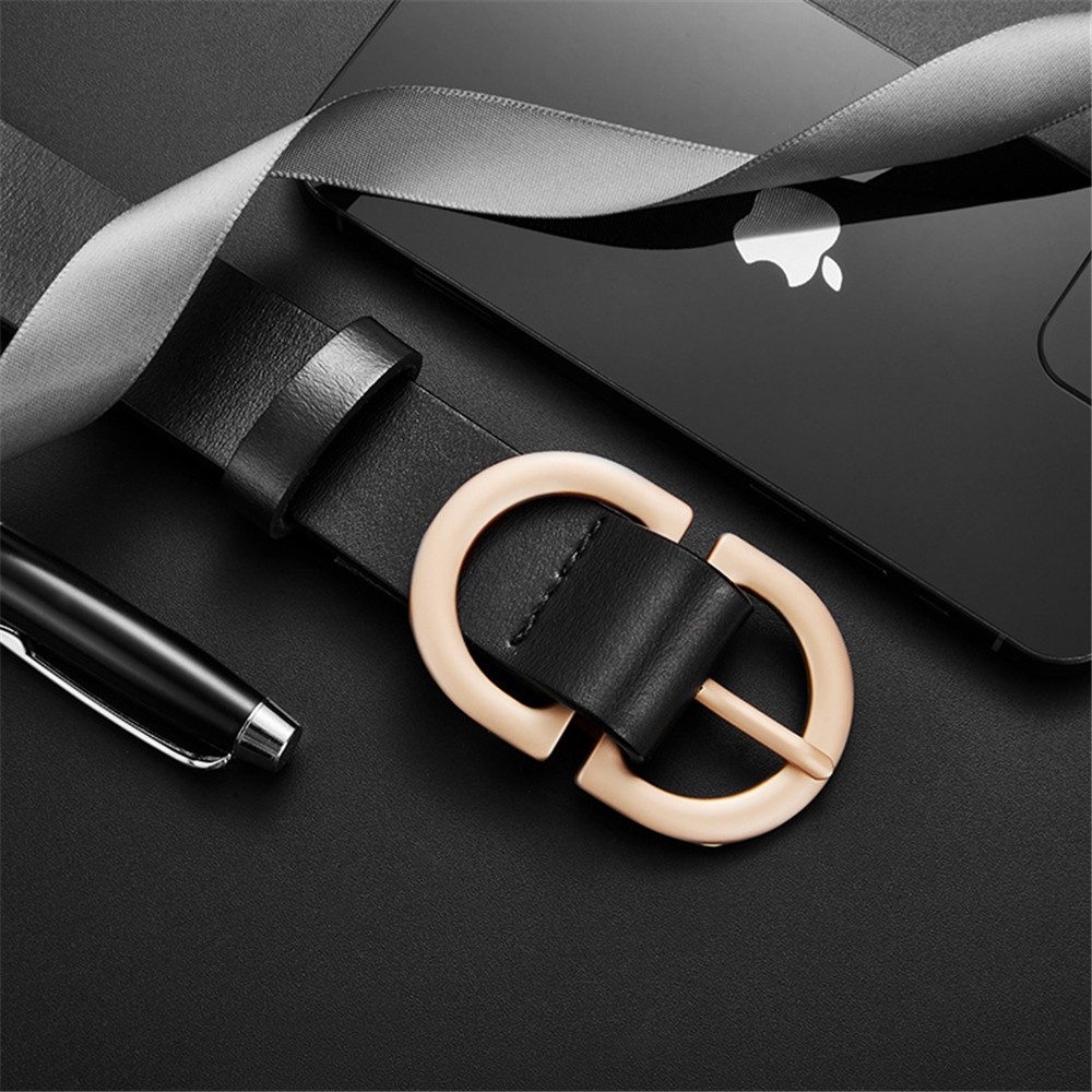 SmileFairyCC【COD &amp; Hàng Có Sẵn】Thắt Lưng Da Màu Đen Thiết Kế Đơn Giản Cho Nữ