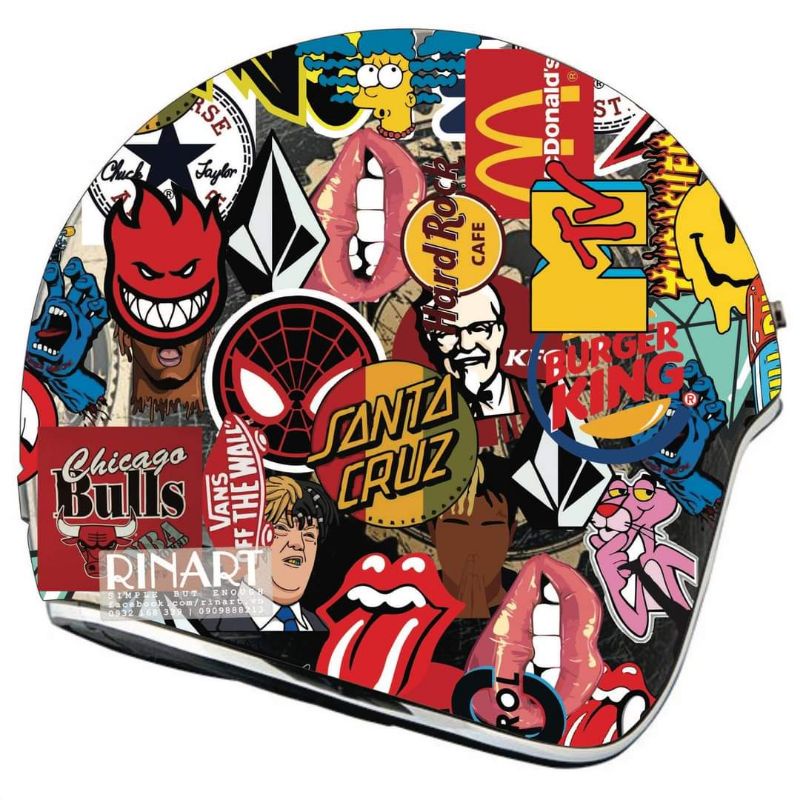 Bộ Sticker Local Colorful Brand dán vali điện thoại laptop