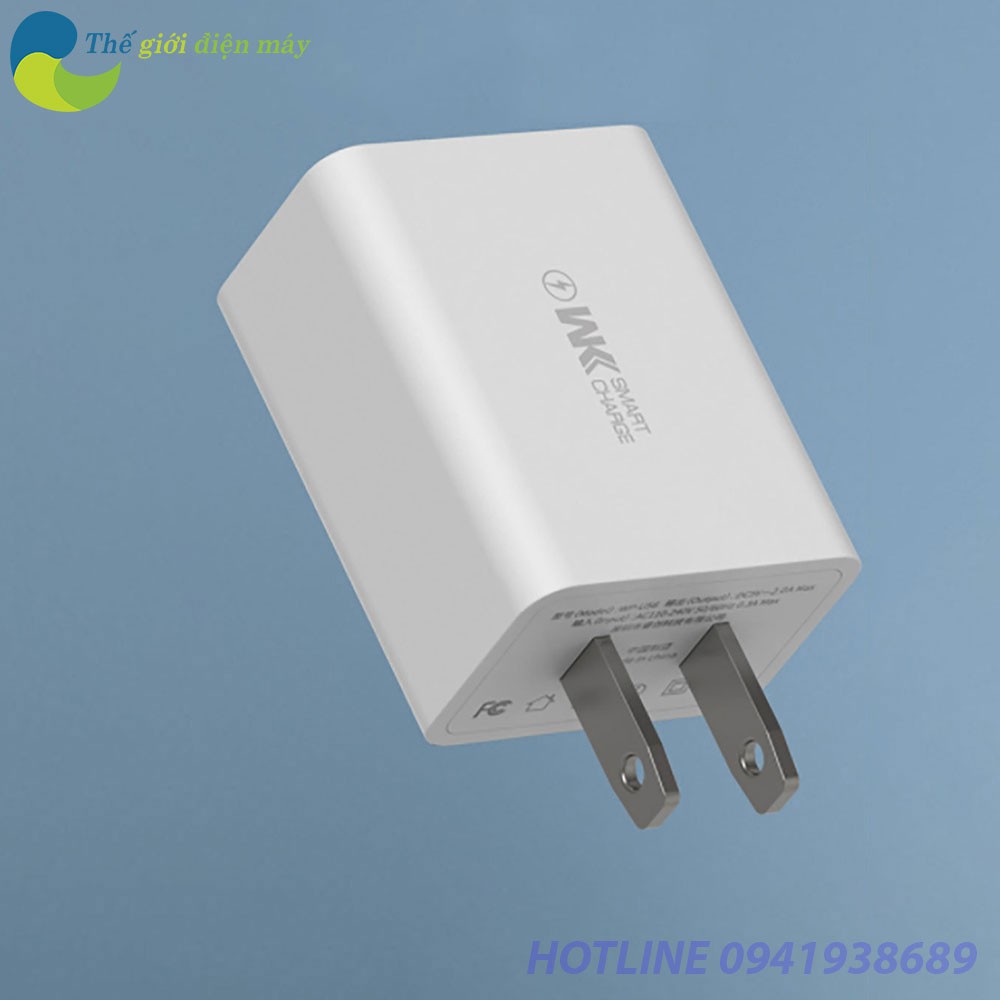 Củ sạc nhanh 2 cổng USB WK DESIGN WP-U56 - Bảo hành 1 tháng - Shop Thế Giới Điện Máy