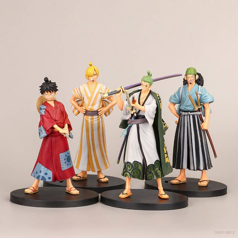 Mô Hình Nhân Vật One Piece Zoro Luffy Usopp Sanji Mặc Kimono  Ở Wano Quốc Cao 17 Cm