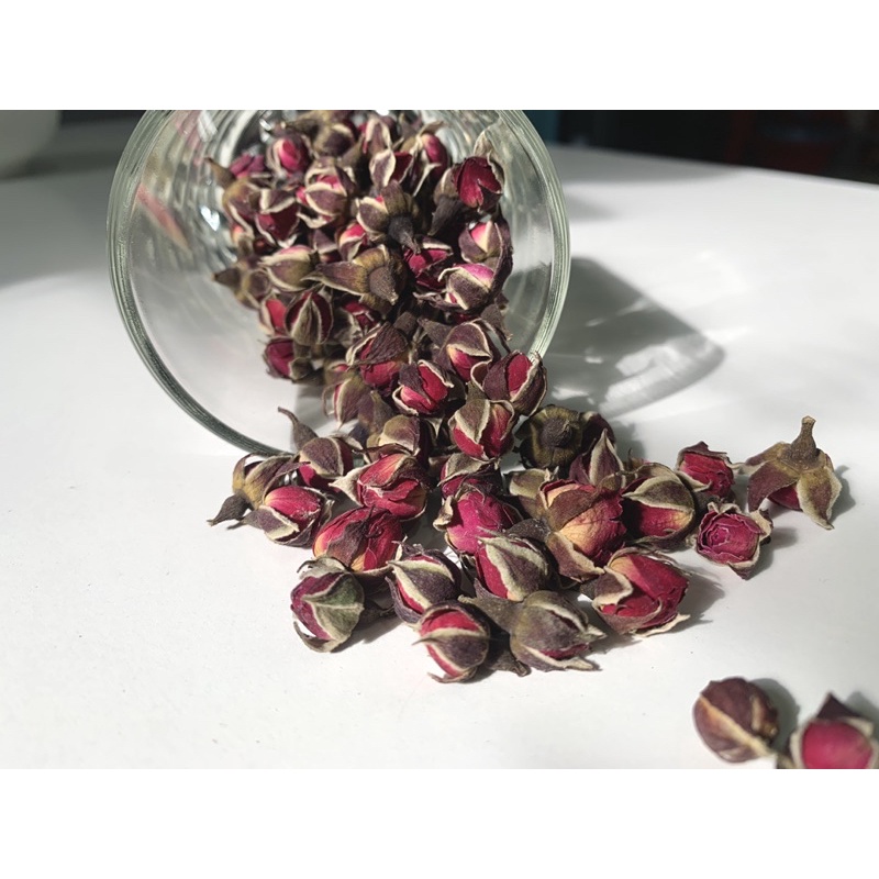 Nụ Hoa Hồng Khô 50G - Hoa hồng sấy khô Loại 1 - Nguyên Nụ Không Vụn Pha trà, trang trí