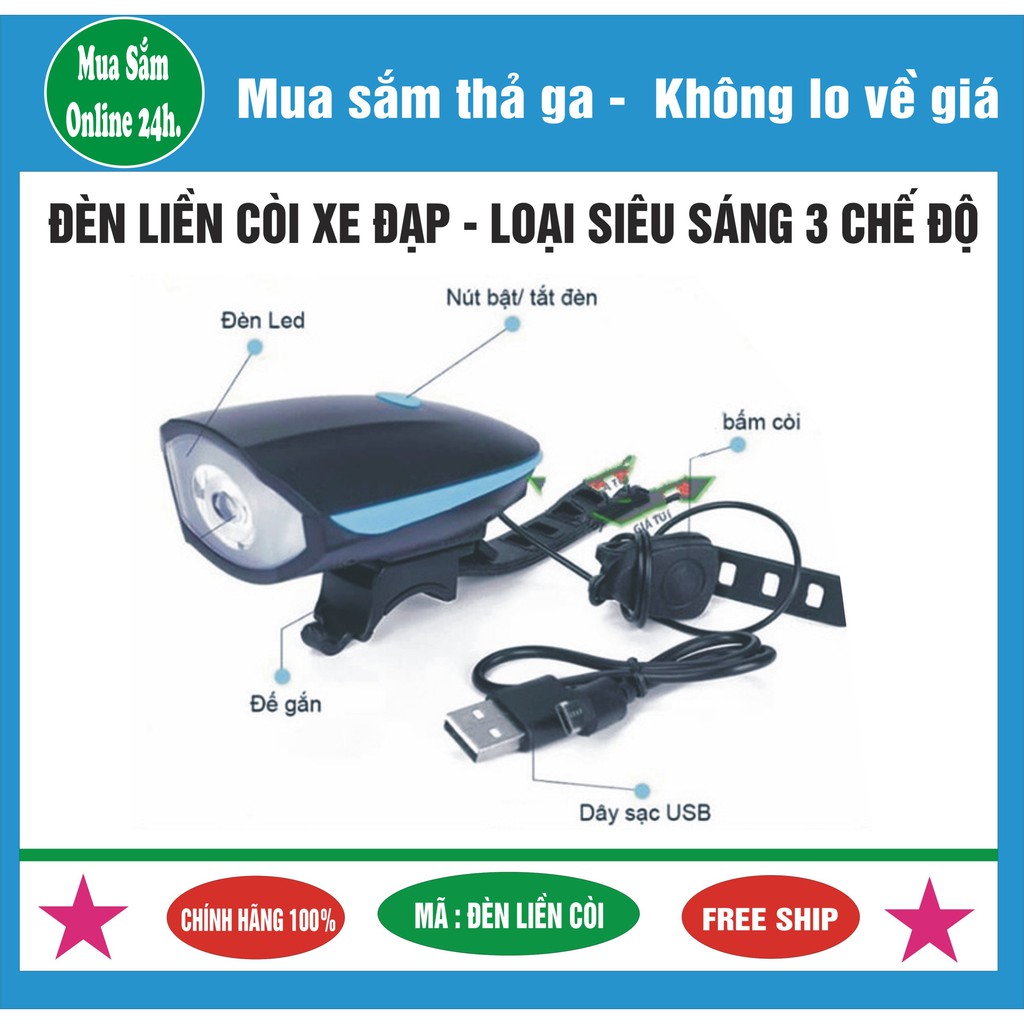 Combo Đèn liền còi 2 trong 1 siêu sáng - siêu kêu - siêu chất - siêu rẻ_ Mua Sắm Online 24h.