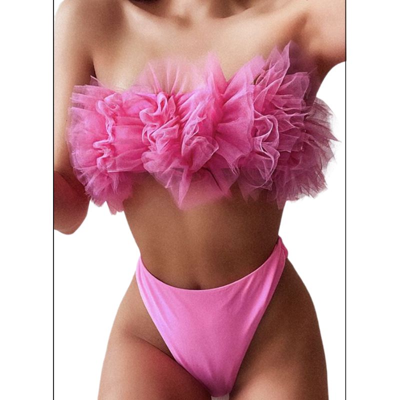 Bikini hai mảnh hở vai màu sắc thời trang gợi cảm cho nữ