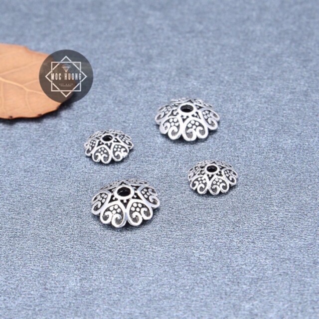 SỈ SIÊU RẺ  Charm ốp bạc/ ốp hoa bạc 8mm hàng đẹp - Bạc chuẩn loại 1, PH023