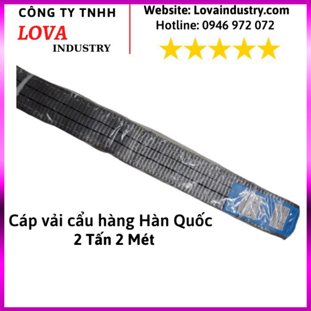 Dây Cáp Vải Cẩu Hàng Hàn Quốc 2 Tấn 2 mét - ( Kho Hàng)