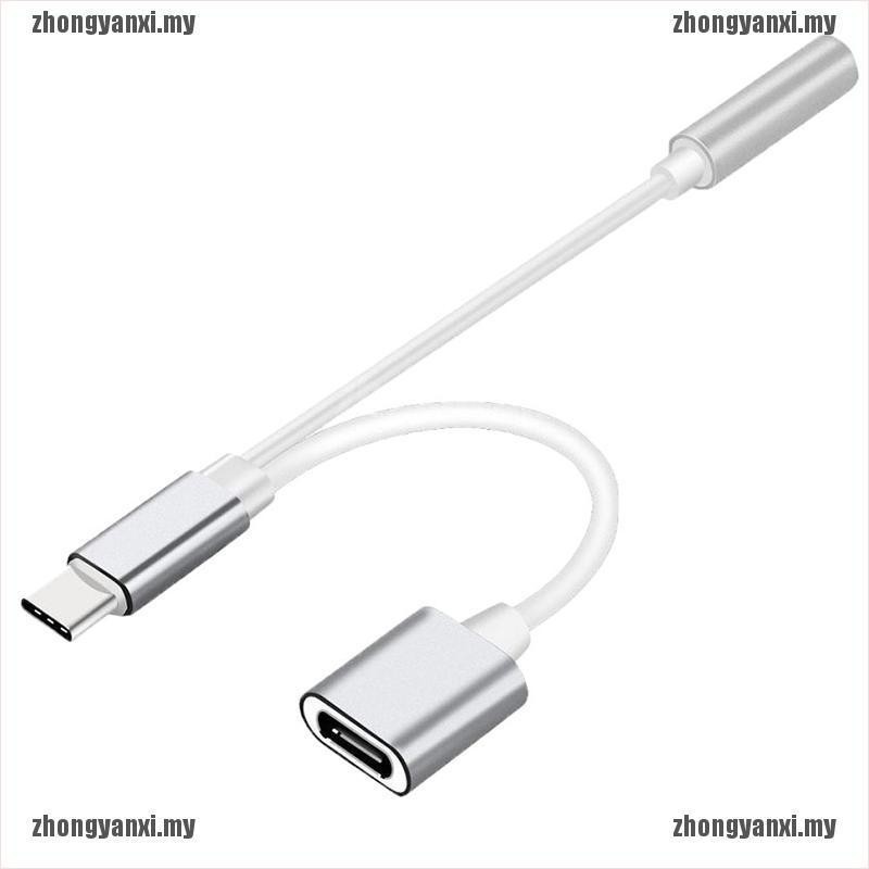 Giắc Cắm Tai Nghe Usb Loại C Sang 3.5 mm 2 Trong 1