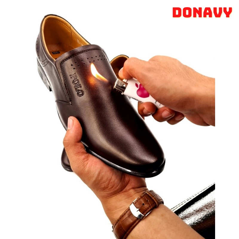 Giày tây nam da bò thật, chính hãng donavy, may đế chắc chắn d.gmn