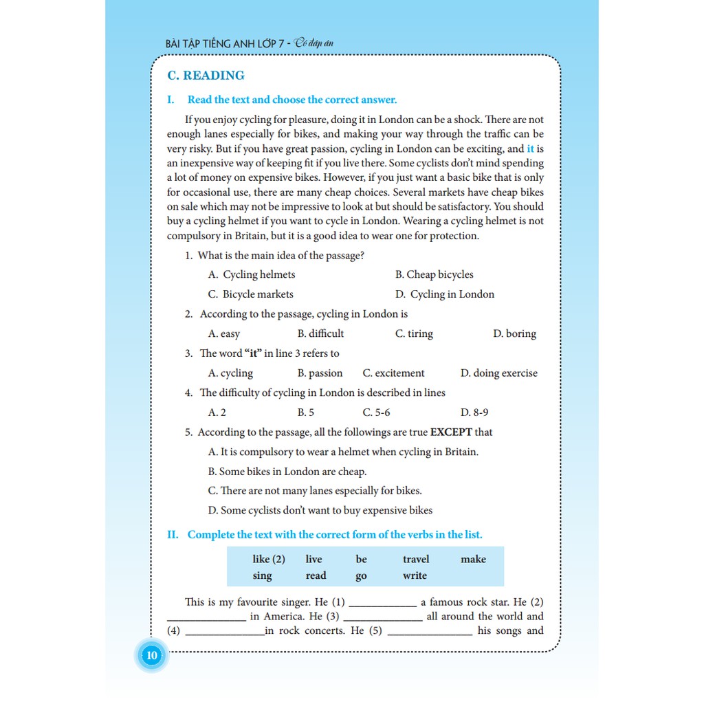 Sách - The Langmaster - Bài tập tiếng Anh lớp 7 - Có đáp án (tái bản 2019)