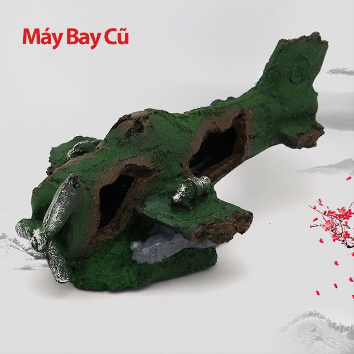 Mô hình Xác Tàu Thuyền Đắm - Thùng Gỗ Mục - Xác Máy Bay - Ô Tô Tiểu Cảnh Trang Trí Bể Cá Non Bộ Bể Cá Mini