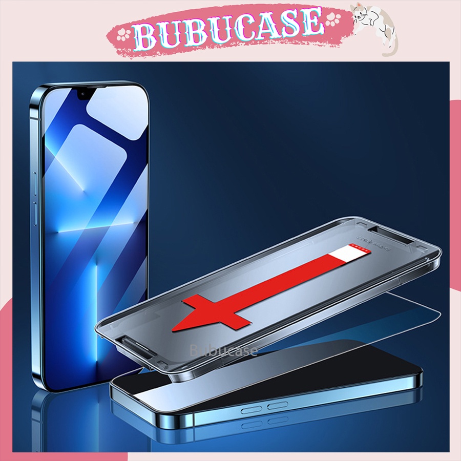 Kính Cường Lực iPhone Chống Bám Vân Tay Bo Viền Cao Cấp Có Khung Hỗ Trợ Dán Tự Động Dễ Dàng - Full Các Dòng Mới Nhất