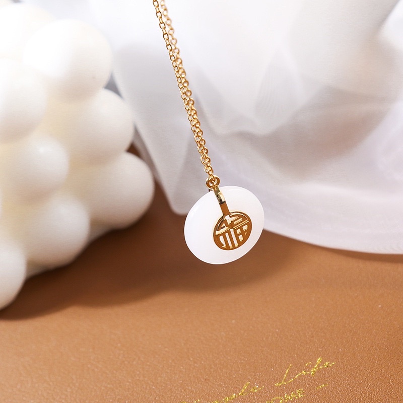 Dây chuyền đồng điếu màu trắng chiêu tài Lộc