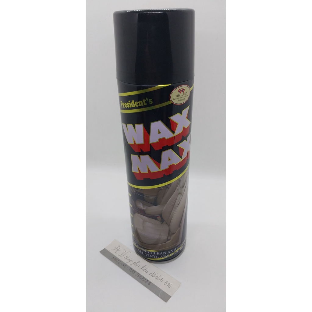 Chai xịt đánh bóng đồ gỗ, nội thất xe hơi  Wax Max Thái Lan 500ml - Hàng nhập khẩu