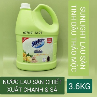 Nước lau sàn sunlight tinh dầu thảo mộc hương chanh & sả can 3.6kg