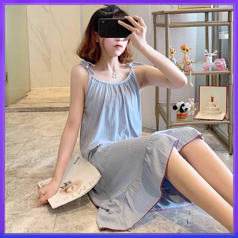 Đầm ngủ hai dây mềm cao cấp có thể điều chỉnh quyến rũ dành cho váy ngủ sexy nữ