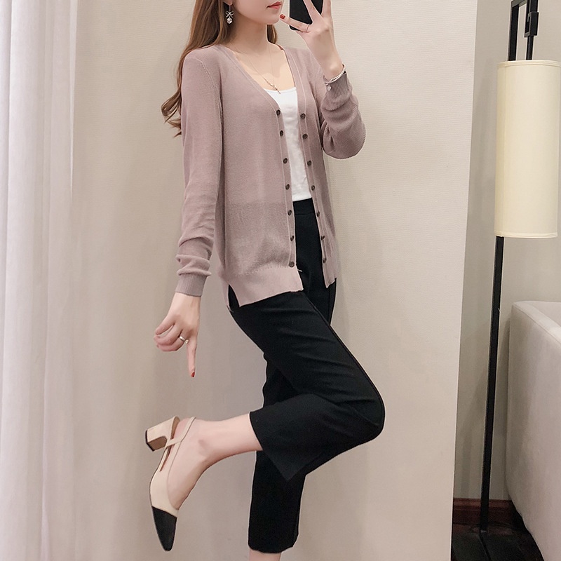 Áo Khoác Cardigan Dệt Kim Tay Dài Chống Nắng Cho Phái Nữ | BigBuy360 - bigbuy360.vn