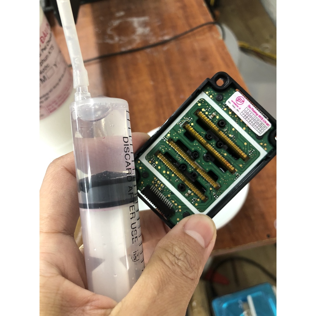 💍 NƯỚC RỬA ĐẦU IN,  ngâm đầu in phun màu xanh 100ml cho máy in Epson 4720,I3200,5113,...,