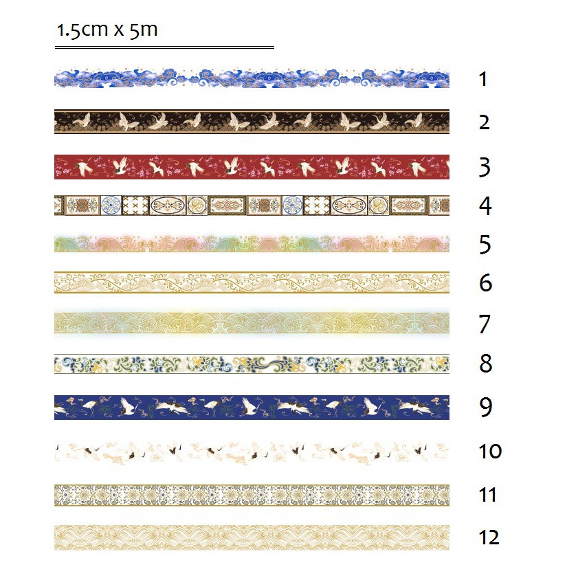 Băng dính washi tape nhũ Nhật Bản WST121