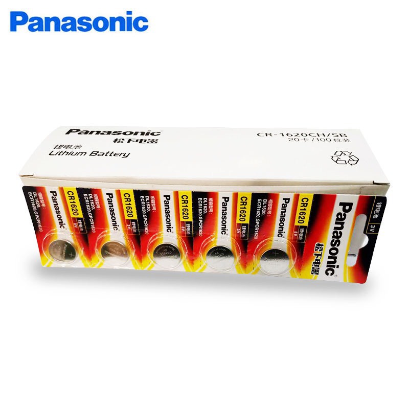 Vỉ 5 viên pin Panasonic CR1620 Lithium 3V