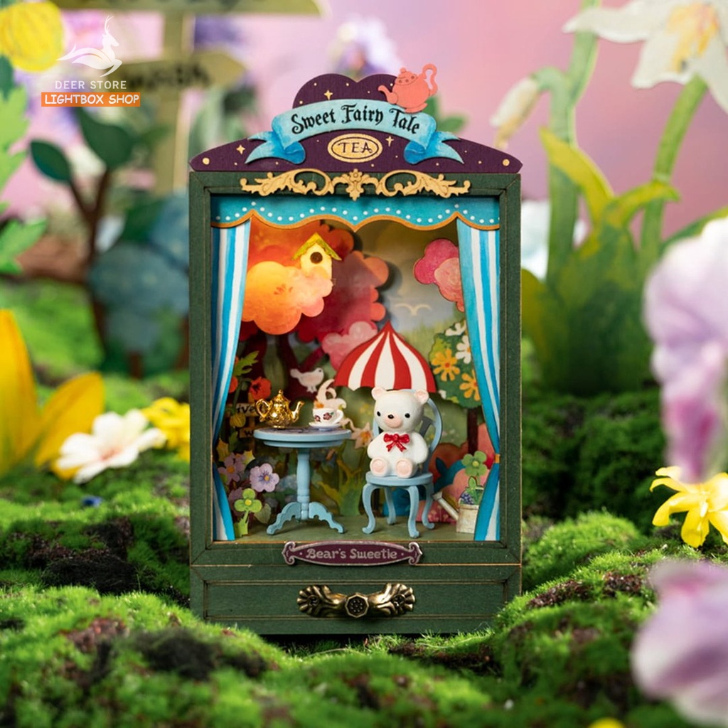 Mô hình Robotime nhà búp bê gỗ 3d Rolife Secret Garden Box Theater Tự Làm. Có đèn led và ngăn kéo | Bản Tiếng Anh DS024