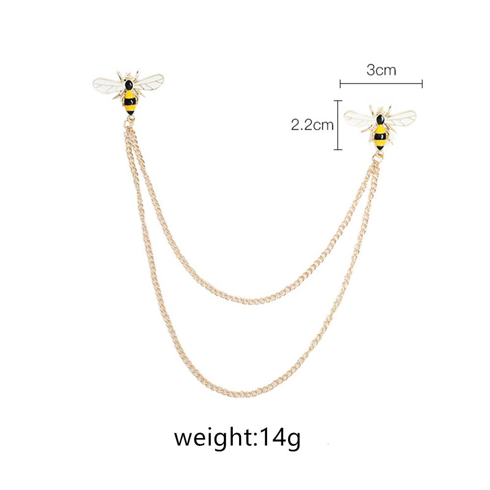 Ghim Cài Áo Bằng Hợp Kim Hình Ong Phối Dây Xích Tua Rua Thời Trang Cho Nữ