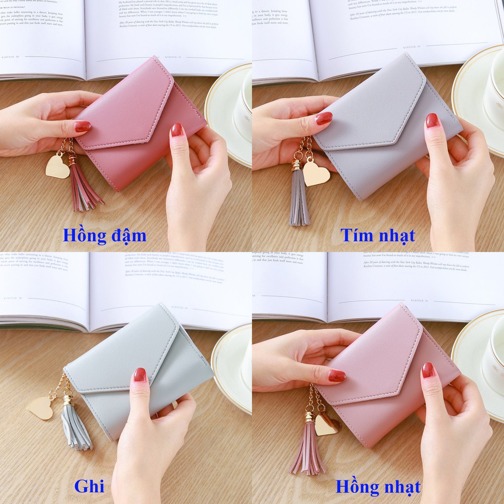 Ví nữ ngắn tua rua+trái tim | BigBuy360 - bigbuy360.vn