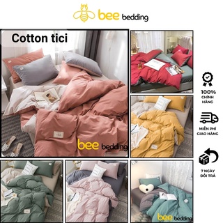 Bộ chăn ga gối 4 món cotton tici Bee Bedding cao cấp. drap vỏ phong cách hàn quốc kích thước 1m2, 1m4, 1m6, 1m8 x2m, 2m2