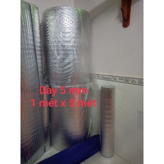 Mút xốp OPP (dày 5mm) một mặt bạc khổ 1 mét - cách nhiệt, cách âm, bảo ôn (dài 5 m)
