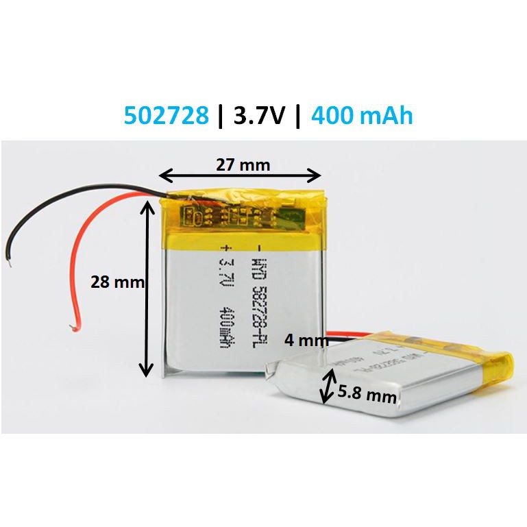 Pin Lithium - Ion 3.7V 582728 , 582727 400mah