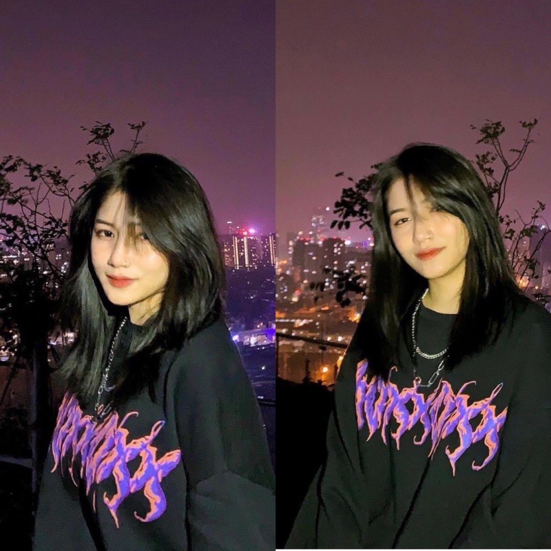 Áo Sweater Nỉ Chữ Tím Unisex | BigBuy360 - bigbuy360.vn