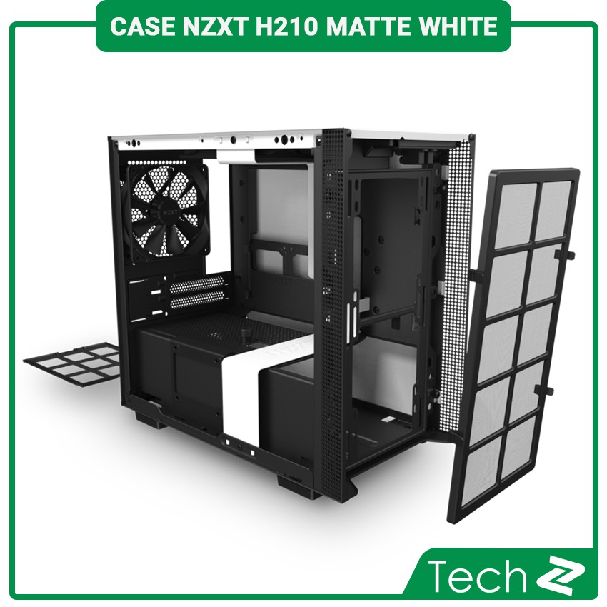 Vỏ case NZXT H210 MATTE WHITE (Mini Tower/Màu Trắng Đen)