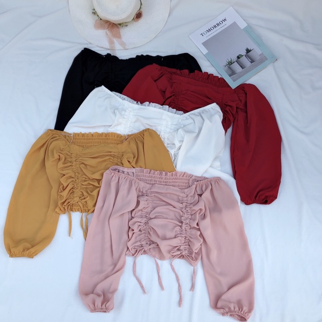 [Mã FAMAYWA giảm 10K đơn 50K] Áo bẹt vai rút dây hai bên siêu hot | BigBuy360 - bigbuy360.vn