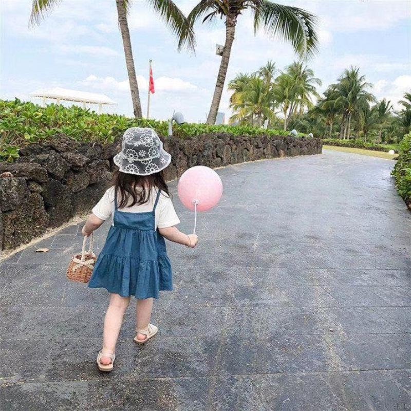 Nón Tai Bèo Phối Lưới Thoáng Khí Dễ Thương Thời Trang Mùa Hè Cho Bé Gái