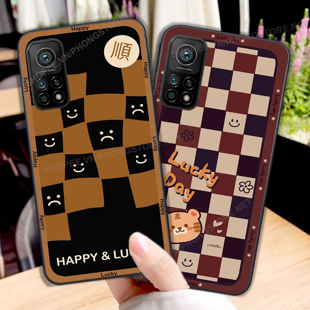 Ốp lưng Xiaomi Mi 10T Pro in họa tiết caro, mẫu gấu cực đáng yêu / ốp gấu cute giá rẻ siêu bền