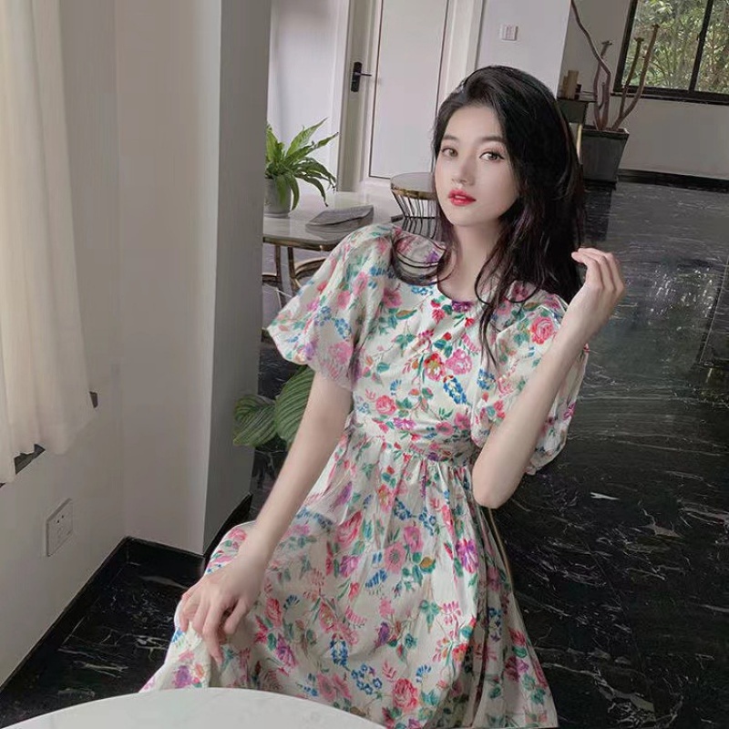 Đầm Dáng Dài Phong Cách Pháp Thời Trang Mùa Hè 2022 Plus Size Lớn Cho Nữ