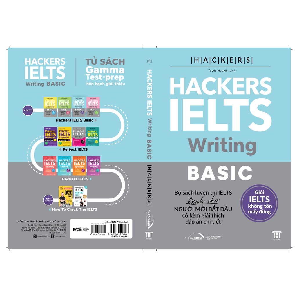 Lẻ/Combo Sách Hackers IELTS Basic - Vững Nền Tảng Bứt Phá 7.0 IELTS (Reading+Listening+Writing+Speaking) - Kèm App