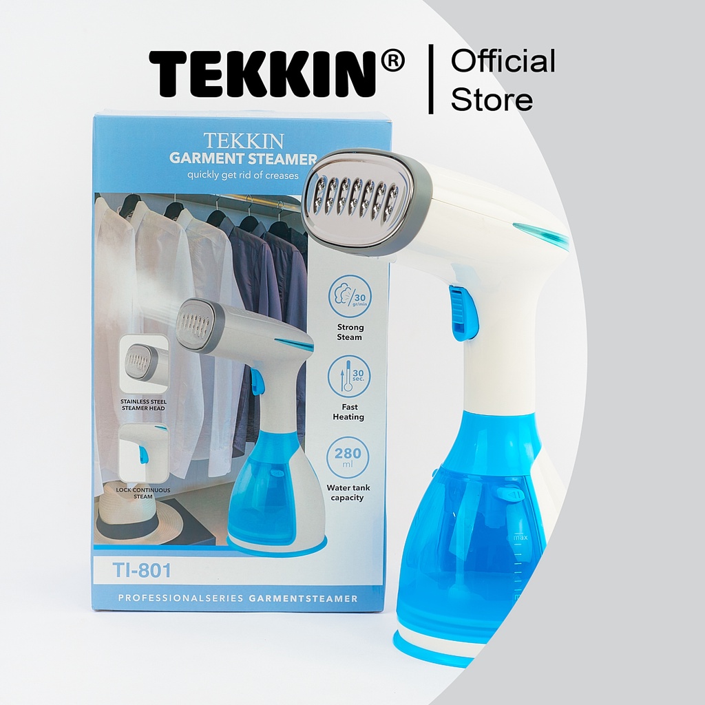 Bàn Là Hơi Nước Cầm Tay Cao Cấp TEKKIN TI-801 Dung Tích Lớn 280ml Công Suất 1500W