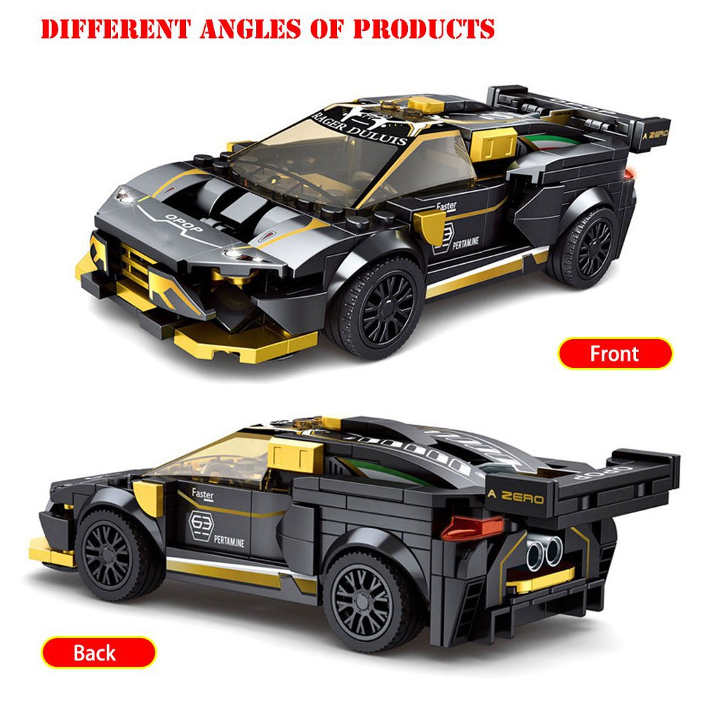 (có sẵn) đồ chơi Lắp ghép Mô hình 7801 7802 siêu xe đua mac laren ferrari màu đỏ Ranger Duluis màu đen