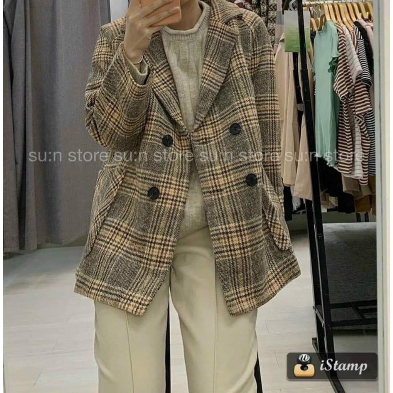 Áo vest dạ kẻ 4 khuy | BigBuy360 - bigbuy360.vn