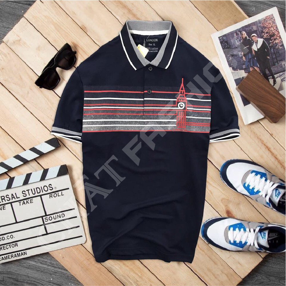 Áo Thun Nam 💕𝘍𝘳𝘦𝘦𝘴𝘩𝘪𝘱💕Áo Polo Tay Ngắn Tháp Đồng Hồ Thun Cotton Mềm  3 Màu 4 Size - Mã PS0054 - STAND