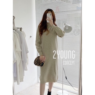 Đầm len dày, tay dài, cổ 3 phân [2YOUNG] D873 (ảnh thật)