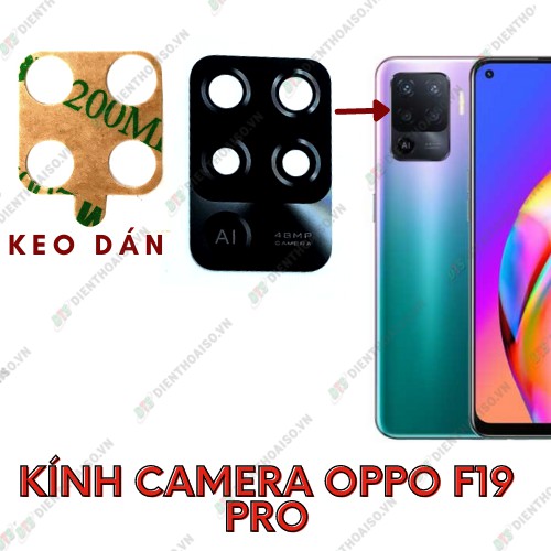 Kính camera oppo f19 pro kèm keo dán